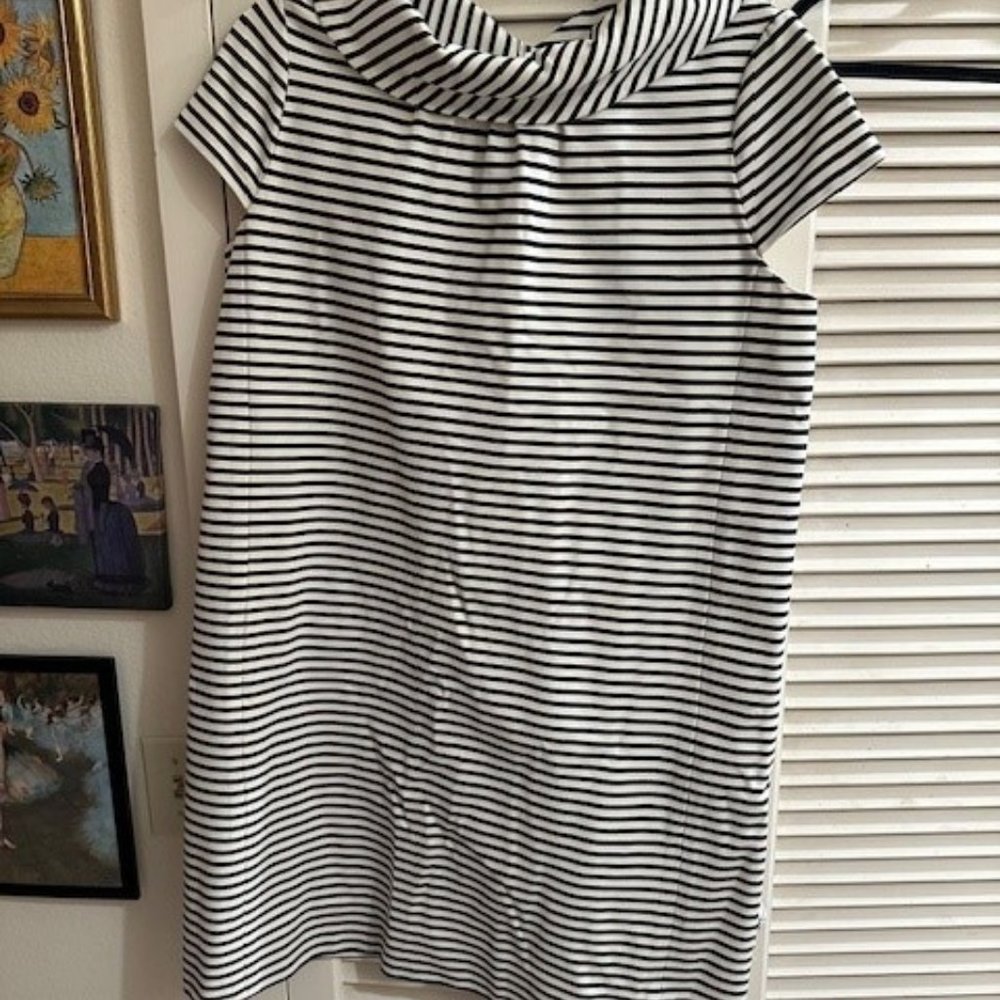 Kate Spade striped black and white cap sleeve dress.